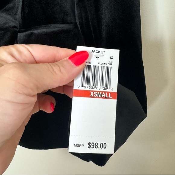 NWT Blank NYC Black Velvet Closing Time Blazer XS - Picture 5 of 7